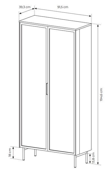 Витрина высокая с подсветкой Perfect Home Луми / Lumi 2D2S/91 2-дверная с 2 ящиками Дуб Дунин фото - Купить Витрины PERFECT HOME в эпицентре мебели GerborDesign.com.ua