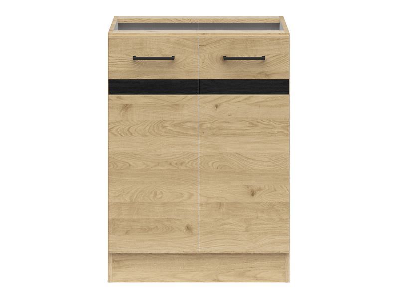 Кухонная тумба 60 см Junona Line BRW Black Red White D2D/60/82 дуб бернштайн фото - Купить Нижние кухонные шкафы BLACK RED WHITE в эпицентре мебели GerborDesign.com.ua
