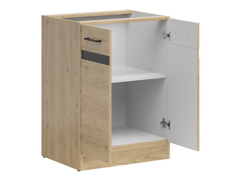 Кухонная тумба 60 см Junona Line BRW Black Red White D2D/60/82 дуб бернштайн фото - Купить Нижние кухонные шкафы BLACK RED WHITE в эпицентре мебели GerborDesign.com.ua