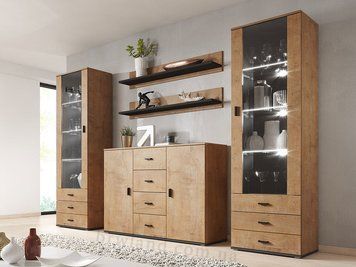 Гостиная SOHO Cama Meble 3 дуб лефкас / чорний фото - Купить Гостиные CAMA MEBLE в эпицентре мебели GerborDesign.com.ua