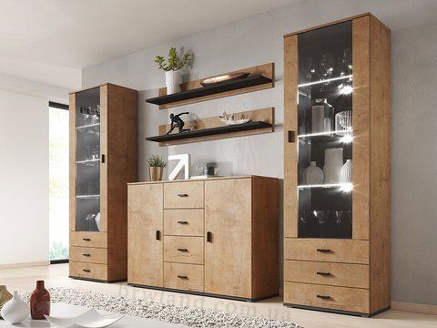 Вітальня SOHO Cama Meble 3 дуб лефкас / чорний фото - Купити Вітальні CAMA MEBLE в епіцентрі меблів GerborDesign.com.ua, Київ, Дніпро, Львів, Луцьк, Хмельницький