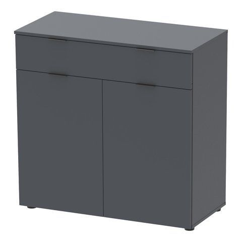 Комод Рон 2 Doros (Дорос) 2 двері 1 шухляда 80х38х100 см графіт фото - Купити Комоди DOROS | ДОРОС в епіцентрі меблів GerborDesign.com.ua