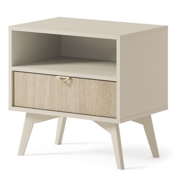 Тумба приліжкова Perfect Home Форест / Forest S54 з 1 шухлядоюі Беж песочный/пихта сканди фото - Купити Тумби приліжкові PERFECT HOME в епіцентрі меблів GerborDesign.com.ua