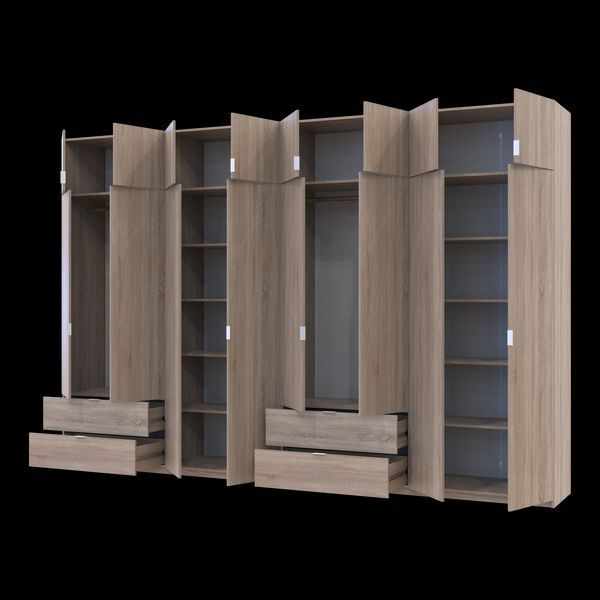 Шкаф с антресолью распашной для одежды Лукас Doros (Дорос) 4+4 ДСП 360х50х240 дуб сонома фото - Купить Шкафы DOROS | ДОРОС в эпицентре мебели GerborDesign.com.ua, Киев, Днепр, Львов, Луцк, Хмельницкий