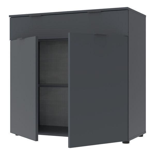 Комод Рон 2 Doros (Дорос) 2 двері 1 шухляда 80х38х100 см графіт фото - Купити Комоди DOROS | ДОРОС в епіцентрі меблів GerborDesign.com.ua