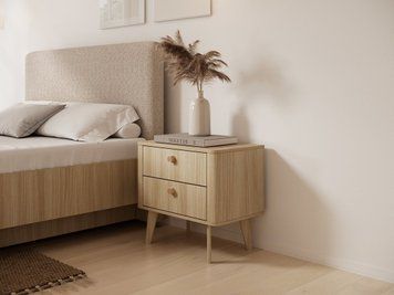 Тумба приліжкова Perfect Home Вікі / Viki 2S з 2 шухлядами Дуб баристый фото - Купити Тумби приліжкові PERFECT HOME в епіцентрі меблів GerborDesign.com.ua