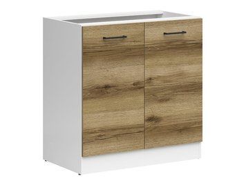 Кухонная тумба под мойку 80 см Junona Line BRW Black Red White DK2D/80/82 білий / світлий дуб делано фото - Купить Нижние кухонные шкафы BLACK RED WHITE в эпицентре мебели GerborDesign.com.ua