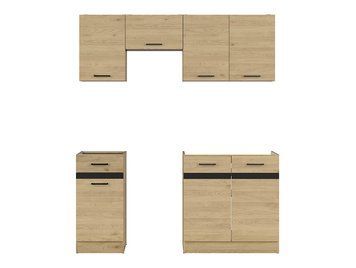 Кухня 170 см Junona Line BRW, кухонный гарнитур 1,78м. Black Red White дуб бернштайн фото - Купить Кухни BLACK RED WHITE в эпицентре мебели GerborDesign.com.ua