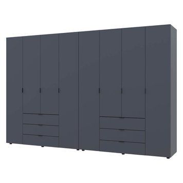 Шкаф распашной для одежды Гелар Doros (Дорос) комплект 4+4 ДСП 310х49,5х203,4 см графит фото - Купить Шкафы DOROS | ДОРОС в эпицентре мебели GerborDesign.com.ua