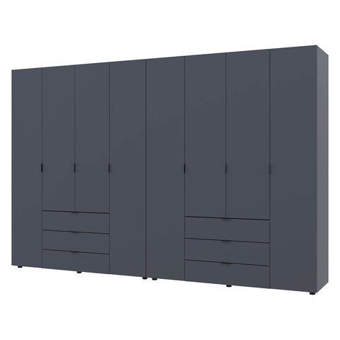 Шафа розпашна для одягу Гелар Doros (Дорос) комплект 4+4 ДСП 310х49,5х203,4 см графіт фото - Купити Шафи DOROS | ДОРОС в епіцентрі меблів GerborDesign.com.ua, Київ, Дніпро, Львів, Луцьк, Хмельницький