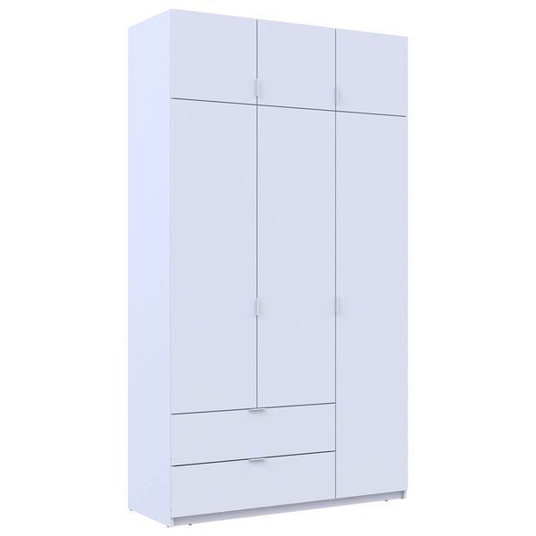 Шкаф с антресолью распашной для одежды Лукас Doros (Дорос) 3 ДСП 135х50х240 см белый фото - Купить Шкафы DOROS | ДОРОС в эпицентре мебели GerborDesign.com.ua