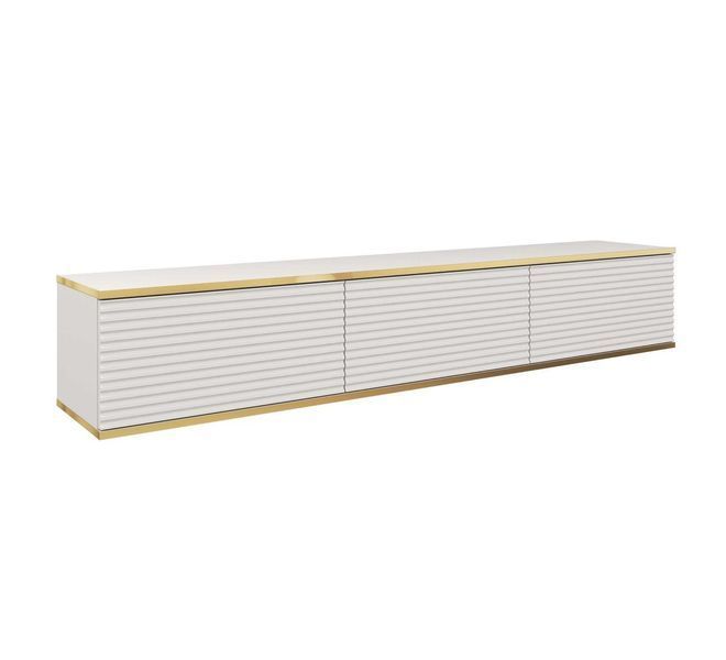 Тумба під телевізор навісна Perfect Home Оро / Oro 3-дверна RTV175 MDF білий фото - Купити Тумби ТВ PERFECT HOME в епіцентрі меблів GerborDesign.com.ua