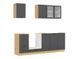 Кухня 220 см Junona Line BRW, кухонний гарнітур 2.2 м Black Red White дуб бернштайн / дуб сонома фото 3 - меблі Кухні BLACK RED WHITE