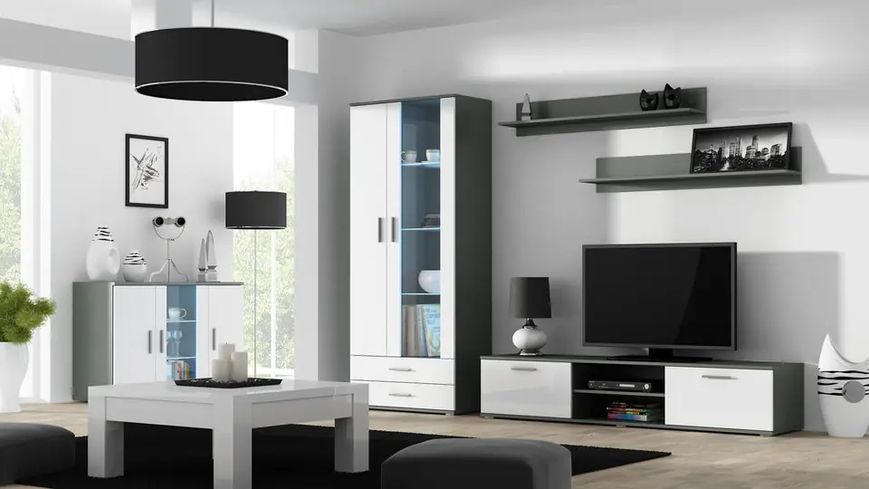 Комод SOHO Cama Meble S7 сірий / білий глянець фото - Купити Комоди CAMA MEBLE в епіцентрі меблів GerborDesign.com.ua