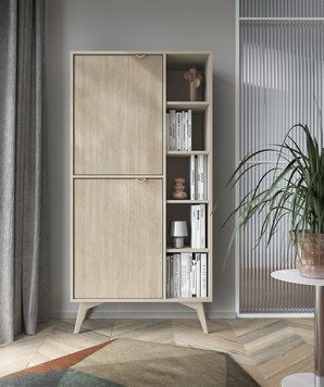 Стелаж Perfect Home Форест / Forest RG80 2-двернийі Беж песочный/пихта сканди фото - Купити Стелажі PERFECT HOME в епіцентрі меблів GerborDesign.com.ua