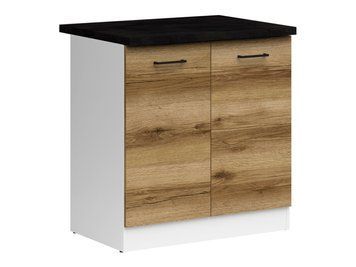 Кухонная тумба 80 см Junona Line BRW Black Red White D2D/80/82 білий / світлий дуб делано фото - Купить Нижние кухонные шкафы BLACK RED WHITE в эпицентре мебели GerborDesign.com.ua