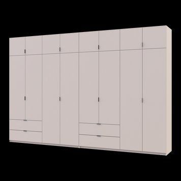 Шкаф с антресолью распашной для одежды Лукас Doros (Дорос) 4+4 ДСП 360х50х240 кашемир фото - Купить Шкафы DOROS | ДОРОС в эпицентре мебели GerborDesign.com.ua
