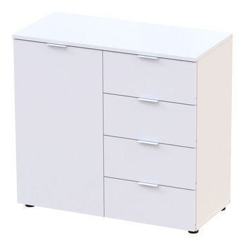 Комод Рон 1 Doros (Дорос) 1 дверка 4 шухляди 80х38х81 см білий фото - Купити Комоди DOROS | ДОРОС в епіцентрі меблів GerborDesign.com.ua