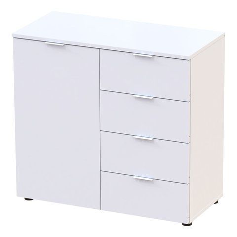 Комод Рон 1 Doros (Дорос) 1 дверка 4 шухляди 80х38х81 см білий фото - Купити Комоди DOROS | ДОРОС в епіцентрі меблів GerborDesign.com.ua