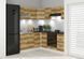 Угловая кухня 240x200 см Junona Line BRW, кухонный угловой гарнитур 2.4x2.2 м Black Red White, білий / світлий дуб делано, артикул K24-JUNONA_NAR3_P_BBL-BI/DDJ, фото 1