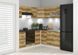 Угловая кухня 240x200 см Junona Line BRW, кухонный угловой гарнитур 2.4x2.2 м Black Red White, білий / світлий дуб делано, артикул K24-JUNONA_NAR3_P_BBL-BI/DDJ, фото 2