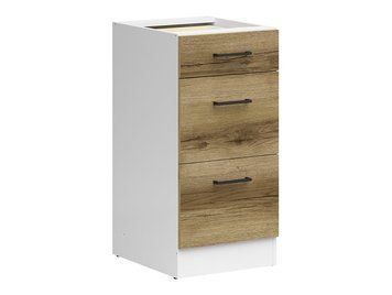 Кухонная тумба 40 см Junona Line BRW Black Red White D3S/40/82 білий / світлий дуб делано фото - Купить Нижние кухонные шкафы BLACK RED WHITE в эпицентре мебели GerborDesign.com.ua