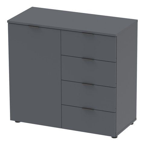 Комод Рон 1 Doros (Дорос) 1 дверка 4 шухляди 80х38х81 см графіт фото - Купити Комоди DOROS | ДОРОС в епіцентрі меблів GerborDesign.com.ua