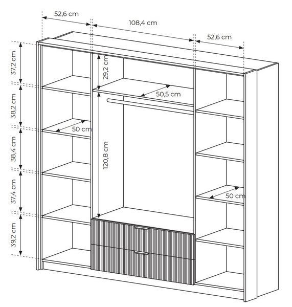 Шкаф для одежды Perfect Home Балтик / Baltic 4D2S/220 4-дверный с зеркалом Дуб балтийский/Черный фото - Купить Шкафы PERFECT HOME в эпицентре мебели GerborDesign.com.ua