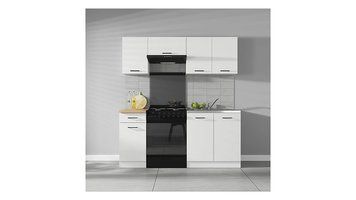 Кухня 180 см Junona Line BRW, кухонный гарнитур 1,8 м Black Red White белый меловой глянец фото - Купить Кухни BLACK RED WHITE в эпицентре мебели GerborDesign.com.ua
