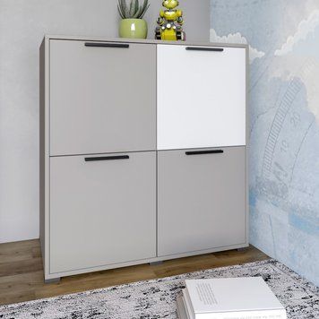 Тумба LION Краш 82x43x86 см (LION-041770) кашемір / німфея альба (білий) фото - Купить Комоды LION в эпицентре мебели GerborDesign.com.ua