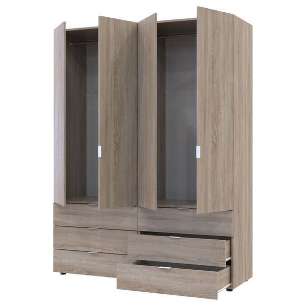 Шкаф распашной для одежды Гелар Doros (Дорос) комплект 2+2 ДСП 155х49,5х203,4 см дуб сонома фото - Купить Шкафы DOROS | ДОРОС в эпицентре мебели GerborDesign.com.ua