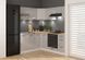 Кутова кухня 240x200 см Junona Line BRW, кухонний гарнітур кутовий 2.4x2.2 м Black Red White білий / світло-сірий глянець фото 1 - меблі Кухні BLACK RED WHITE