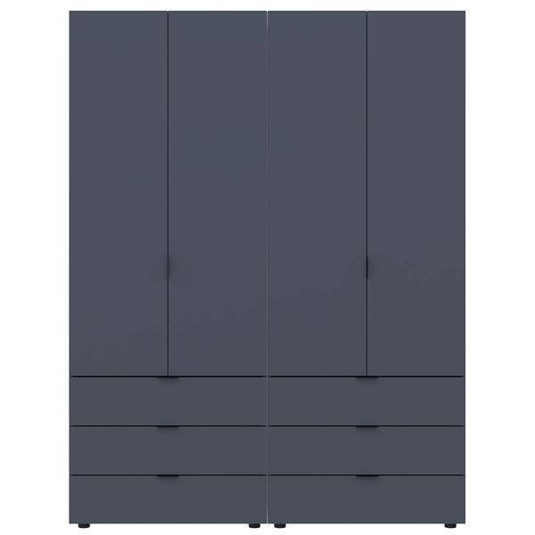 Шафа розпашна для одягу Гелар Doros (Дорос) комплект 2+2 ДСП 155х49,5х203,4 см графіт фото - Купити Шафи DOROS | ДОРОС в епіцентрі меблів GerborDesign.com.ua, Київ, Дніпро, Львів, Луцьк, Хмельницький