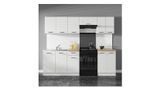 Кухня 240 см Junona Line BRW, кухонный гарнитур 2,4м Black Red White белый меловой глянец фото - Купить Кухни BLACK RED WHITE в эпицентре мебели GerborDesign.com.ua, Киев, Днепр, Львов, Луцк, Хмельницкий