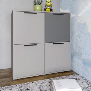 Тумба LION Краш 82x43x86 см (LION-041770) кашемир / антрацит фото - Купить Комоды LION в эпицентре мебели GerborDesign.com.ua