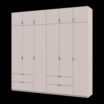 Шкаф с антресолью распашной для одежды Лукас Doros (Дорос) 3+3 ДСП 240х50х240 кашемир фото - Купить Шкафы DOROS | ДОРОС в эпицентре мебели GerborDesign.com.ua