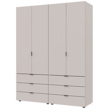 Шкаф распашной для одежды Гелар Doros (Дорос) комплект 2+2 ДСП 155х49,5х203,4 см кашемир фото - Купить Шкафы DOROS | ДОРОС в эпицентре мебели GerborDesign.com.ua