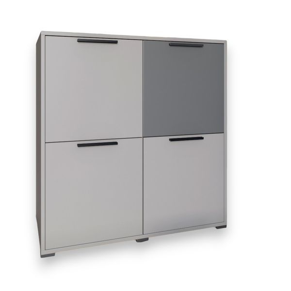 Тумба LION Краш 82x43x86 см (LION-041770) кашемір / антрацит фото - Купити Комоди LION в епіцентрі меблів GerborDesign.com.ua