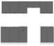 Кухня 240 см Junona Line BRW, кухонный гарнитур 2,4м Black Red White белый / графит фото 2 - мебель Кухни BLACK RED WHITE