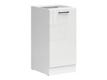 Кухонная тумба 40 см Junona Line BRW Black Red White D1D/40/82_L белый меловой глянец фото - Купить Нижние кухонные шкафы BLACK RED WHITE в эпицентре мебели GerborDesign.com.ua