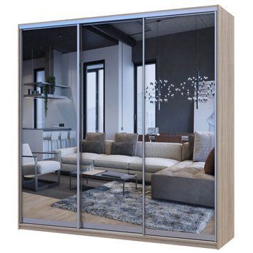 Шафа-купе Сіті Лайт Doros (Дорос) 3 Дзеркала 225х60х225 см дуб сонома фото - Купити Шафи-купе DOROS | ДОРОС в епіцентрі меблів GerborDesign.com.ua