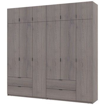 Шкаф с антресолью распашной для одежды Лукас Doros (Дорос) 3+3 ДСП 240х50х240 канноло фото - Купить Шкафы DOROS | ДОРОС в эпицентре мебели GerborDesign.com.ua