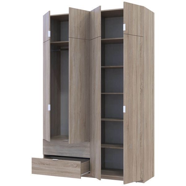 Шкаф с антресолью распашной для одежды Лукас Doros (Дорос) 4 ДСП 160х50х240 см дуб сонома фото - Купить Шкафы DOROS | ДОРОС в эпицентре мебели GerborDesign.com.ua