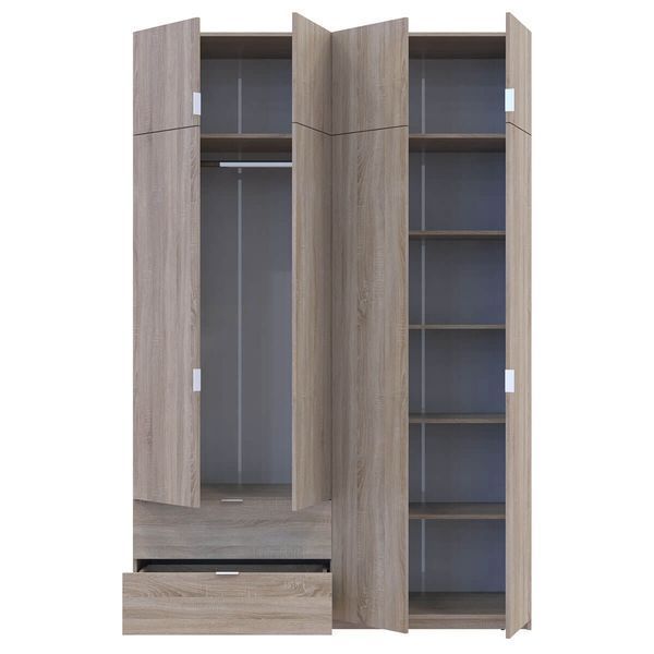 Шкаф с антресолью распашной для одежды Лукас Doros (Дорос) 4 ДСП 160х50х240 см дуб сонома фото - Купить Шкафы DOROS | ДОРОС в эпицентре мебели GerborDesign.com.ua