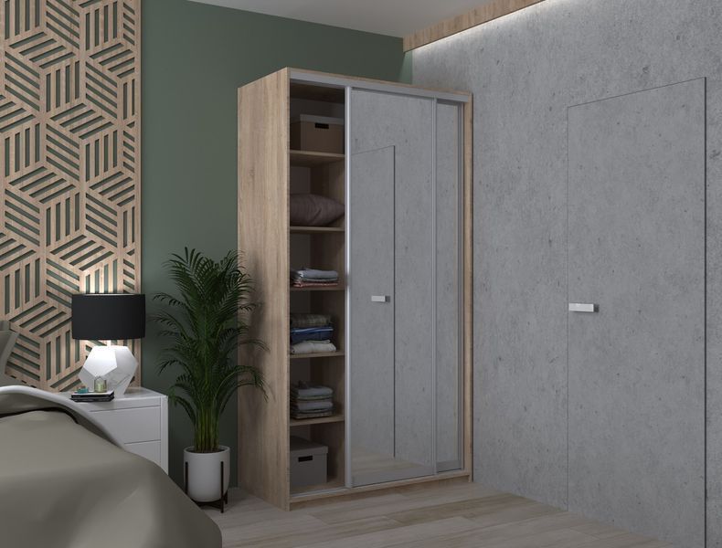 Шкаф-купе Сити Лайт Doros (Дорос) 2 Зеркала 120х45х225 см дуб сонома фото - Купить Шкафы-купе DOROS | ДОРОС в эпицентре мебели GerborDesign.com.ua