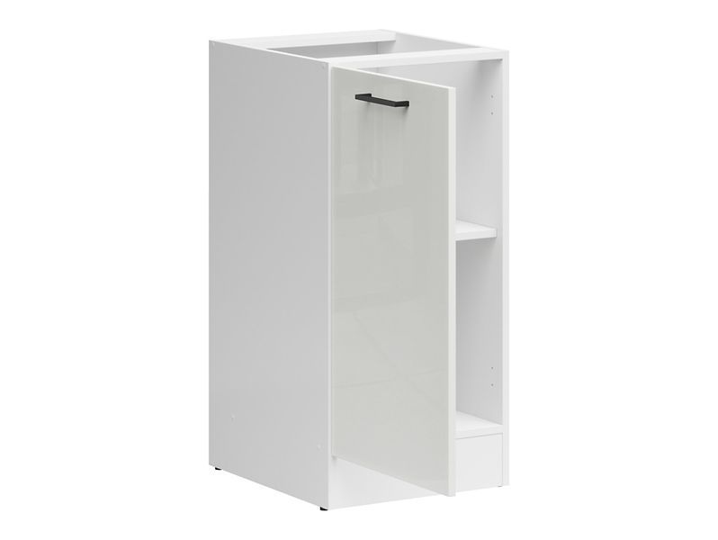Кухонная тумба 40 см Junona Line BRW Black Red White D1D/40/82_L белый меловой глянец фото - Купить Нижние кухонные шкафы BLACK RED WHITE в эпицентре мебели GerborDesign.com.ua
