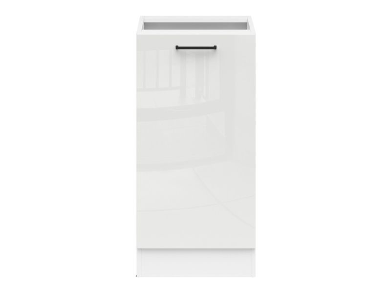 Кухонная тумба 40 см Junona Line BRW Black Red White D1D/40/82_L белый меловой глянец фото - Купить Нижние кухонные шкафы BLACK RED WHITE в эпицентре мебели GerborDesign.com.ua