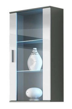 Витрина навесная SOHO Cama Meble S2 сірий / білий глянець фото - Купить Витрины CAMA MEBLE в эпицентре мебели GerborDesign.com.ua