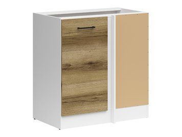 Кухонная тумба угловая 100 см Junona Line BRW Black Red White DNW/100/82 білий / світлий дуб делано фото - Купить Нижние кухонные шкафы BLACK RED WHITE в эпицентре мебели GerborDesign.com.ua