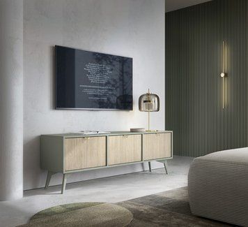 Тумба під ТВ Perfect Home Форест / Forest RTV158 3-дверна евкаліпт / піхта сканді фото - Купити Тумби ТВ PERFECT HOME в епіцентрі меблів GerborDesign.com.ua